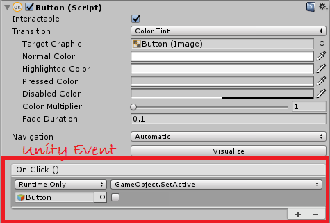 unity3d event using button, evento unity3d usando botão